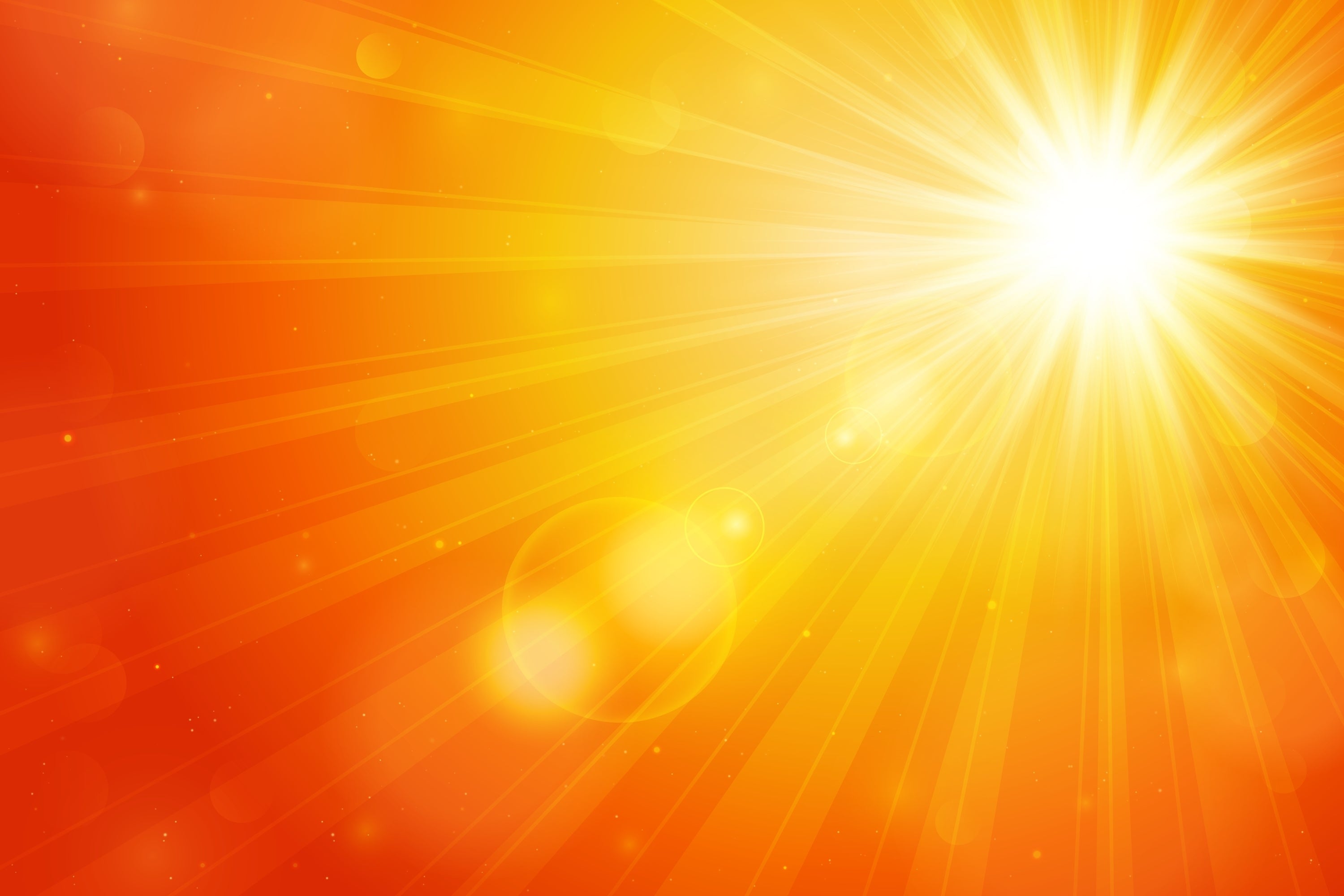 Blaring hot sun in extreme heat conditions